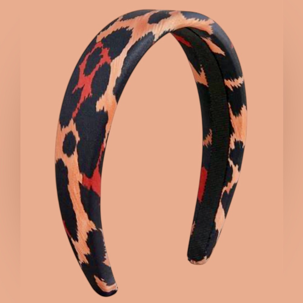 J.Crew Wide Sleek Polyester Classic Headband in Leopard Print | OS | Preowned